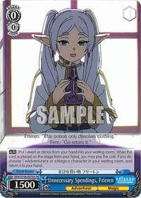 Unnecessary Spendings, Frieren (SR) - Frieren: Beyond Journey's End - Weiss Schwarz card