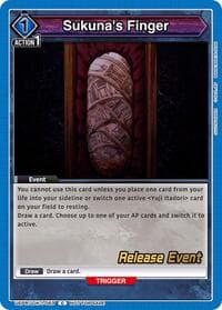 Sukuna's Finger - UE03BT: Jujutsu Kaisen Release Event Cards - Union Arena card