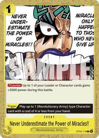 Never Underestimate the Power of Miracles!! - Emperors in the New World - One Piece Card Game card