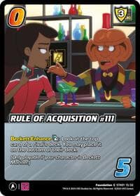 Rule of Acquisition #111 - Challenger Series: Star Trek: Lower Decks - UniVersus card