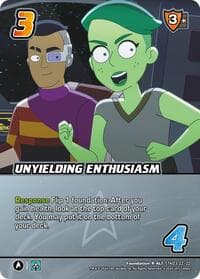 Unyielding Enthusiasm (Alternate Art) - Challenger Series: Star Trek: Lower Decks - UniVersus card