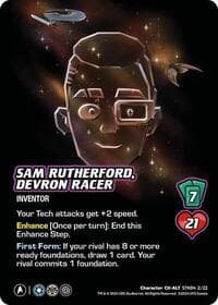 Sam Rutherford, Devron Racer (Alternate Art) - Challenger Series: Star Trek: Lower Decks - UniVersus card