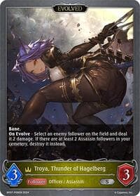 Troya, Thunder of Hagelberg (Evolved) - P08EN (F - BP07: Verdant Steel - Shadowverse: Evolve card