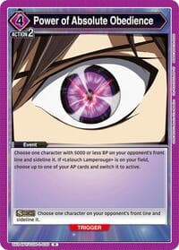 Power of Absolute Obedience - UE04BT: CODE GEASS: Lelouch of the Rebellion - Union Arena card