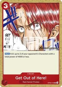 Get Out of Here! - Emperors in the New World: 2nd Anniversary Tournament Cards - One Piece Card Game card