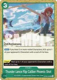 Thunder Lance Flip Caliber Phoenix Shot - Emperors in the New World: 2nd Anniversary Tournament Cards - One Piece Card Game card