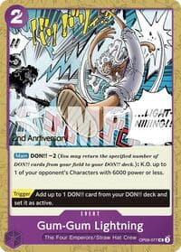 Gum-Gum Lightning - Emperors in the New World: 2nd Anniversary Tournament Cards - One Piece Card Game card