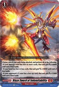 Blaze Sword of Indomitability - DZ-BT05: Omniscient Awakening - Cardfight Vanguard card