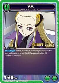 V.V. - UE04BT: CODE GEASS: Lelouch of the Rebellion Release Event Cards - Union Arena card