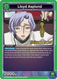 Lloyd Asplund - UE04BT: CODE GEASS: Lelouch of the Rebellion Release Event Cards - Union Arena card