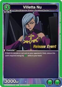 Villetta Nu - UE04BT: CODE GEASS: Lelouch of the Rebellion Release Event Cards - Union Arena card
