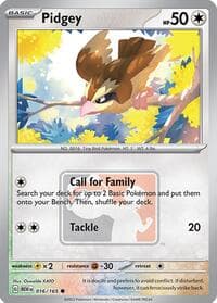 Pidgey - 016/165 (League Promo) - League & Championship Cards - Pokemon card