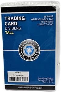 Card Dividers Tall - White (Pack of 10) - Collect Save Protect Card Dividers - Collectible Storage card