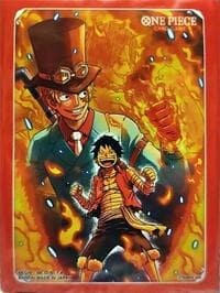 One Piece Card Game Official Sleeves: Devil Fruits Collection Vol. 2 - Sabo & Luffy  (10-Pack) - Bandai Card Sleeves - Card Sleeves card
