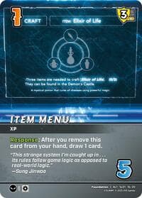 Item Menu (Alternate Art) - Challenger Series: Solo Leveling - UniVersus card