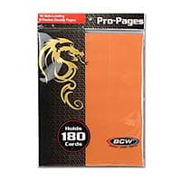Side-Loading 18-Pocket Pro Pages - 3-Holes, Orange (10-Pack) - BCW Supplies Protective Pages - Protective Pages card