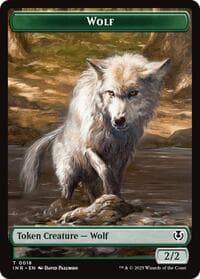 Wolf (0018) // Emblem - Arlinn, Embraced by the Moon Double-Sided Token - Innistrad Remastered - Magic: The Gathering card