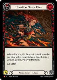 Devotion Never Dies - The Hunted - Flesh and Blood TCG card