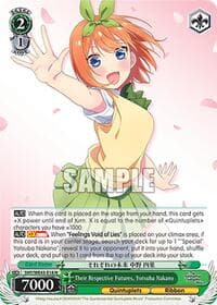 Their Respective Futures, Yotsuba Nakano - The Quintessential Quintuplets Specials Premium Booster - Weiss Schwarz card