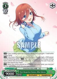 Their Respective Futures, Miku Nakano - The Quintessential Quintuplets Specials Premium Booster - Weiss Schwarz card