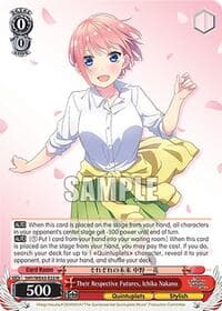 Their Respective Futures, Ichika Nakano - The Quintessential Quintuplets Specials Premium Booster - Weiss Schwarz card