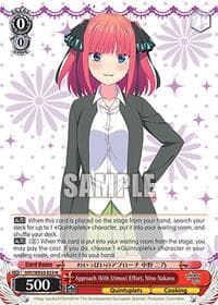 Approach With Utmost Effort, Nino Nakano - The Quintessential Quintuplets Specials Premium Booster - Weiss Schwarz card