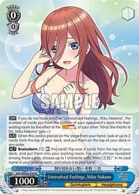 Unresolved Feelings, Miku Nakano - The Quintessential Quintuplets Specials Premium Booster - Weiss Schwarz card