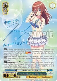 Unresolved Feelings, Miku Nakano (SP) - The Quintessential Quintuplets Specials Premium Booster - Weiss Schwarz card