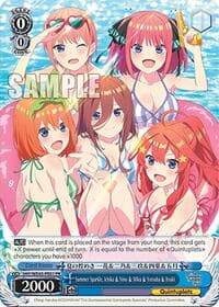 Summer Sparkle, Ichika & Nino & Miku & Yotsuba & Itsuki (PR) - The Quintessential Quintuplets Specials Premium Booster - Weiss Schwarz card