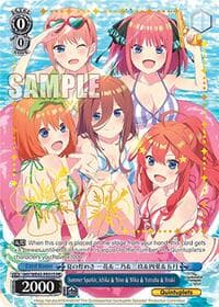 Summer Sparkle, Ichika & Nino & Miku & Yotsuba & Itsuki (PR) (Foil) - The Quintessential Quintuplets Specials Premium Booster - Weiss Schwarz card