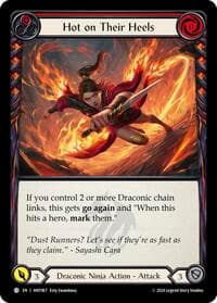 Hot on Their Heels (Red) - The Hunted - Flesh and Blood TCG card