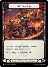 Sisters of Fire (Red) - The Hunted - Flesh and Blood TCG card