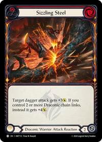 Sizzling Steel (Red) - The Hunted - Flesh and Blood TCG card