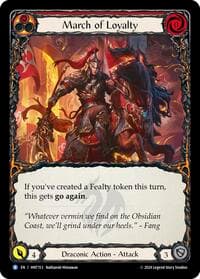 March of Loyalty (Red) - The Hunted - Flesh and Blood TCG card