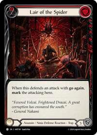 Lair of the Spider (Red) - The Hunted - Flesh and Blood TCG card