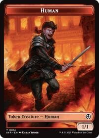 Human (0014) // Emblem - Chandra, Dressed to Kill Double-Sided Token - Innistrad Remastered - Magic: The Gathering card