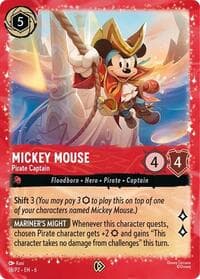 Mickey Mouse - Pirate Captain - Disney Lorcana Promo Cards - Disney Lorcana card