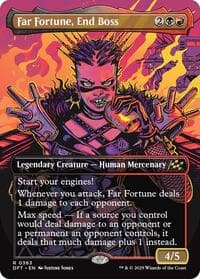 Far Fortune, End Boss (Borderless) - Aetherdrift - Magic: The Gathering card