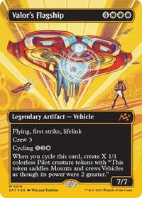 Valor's Flagship (Borderless) (First-Place Foil) - Aetherdrift - Magic: The Gathering card