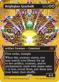 Brightglass Gearhulk (Borderless) (First-Place Foil) - Aetherdrift - Magic: The Gathering card