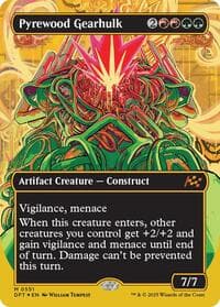 Pyrewood Gearhulk (Borderless) (First-Place Foil) - Aetherdrift - Magic: The Gathering card