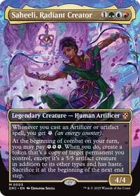 Saheeli, Radiant Creator (Borderless) - Commander: Aetherdrift - Magic: The Gathering card