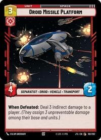 Droid Missile Platform - Jump to Lightspeed - Star Wars: Unlimited card