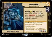 Rio Durant - Wisecracking Wheelman - Jump to Lightspeed - Star Wars: Unlimited card
