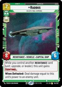 Raddus - Holdo's Final Command - Jump to Lightspeed - Star Wars: Unlimited card