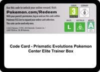 Code Card - Prismatic Evolutions Pokemon Center Elite Trainer Box - SV: Prismatic Evolutions - Pokemon card