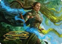 Nissa, Worldsoul Speaker Art Card (Gold-Stamped Signature) - Art Series: Aetherdrift - Magic: The Gathering card
