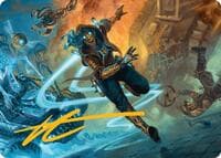 Sita Varma, Masked Racer Art Card (Gold-Stamped Signature) - Art Series: Aetherdrift - Magic: The Gathering card