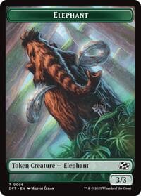 Elephant // Zombie (0003) Double-Sided Token - Aetherdrift - Magic: The Gathering card