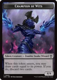 Champion of Wits // Zombie (0003) Double-Sided Token - Commander: Aetherdrift - Magic: The Gathering card